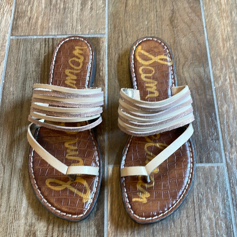 Sam Edelman sandals. Cream and metallic pink 8.5